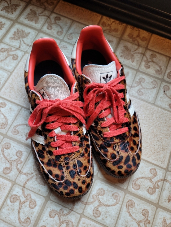 adidas Shoes - Adidas Samba OG Leather Trimmed Leopard Print Pony Hair Sneakers UK 4.5/US6